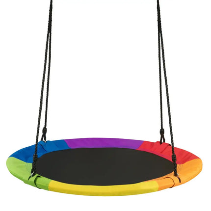 40 Inch 770 lbs Flying Saucer Tree Swing Kids Gift with 2 Tree Hanging Straps-Multicolor - Multicolor - Swing & Playsets