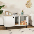 40 Inch Cat Litter Box Enclosure for 2 Cats Hidden Cat Washroom-White - White - Cat Houses