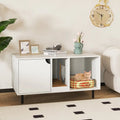 40 Inch Cat Litter Box Enclosure for 2 Cats Hidden Cat Washroom-White - White - Cat Houses