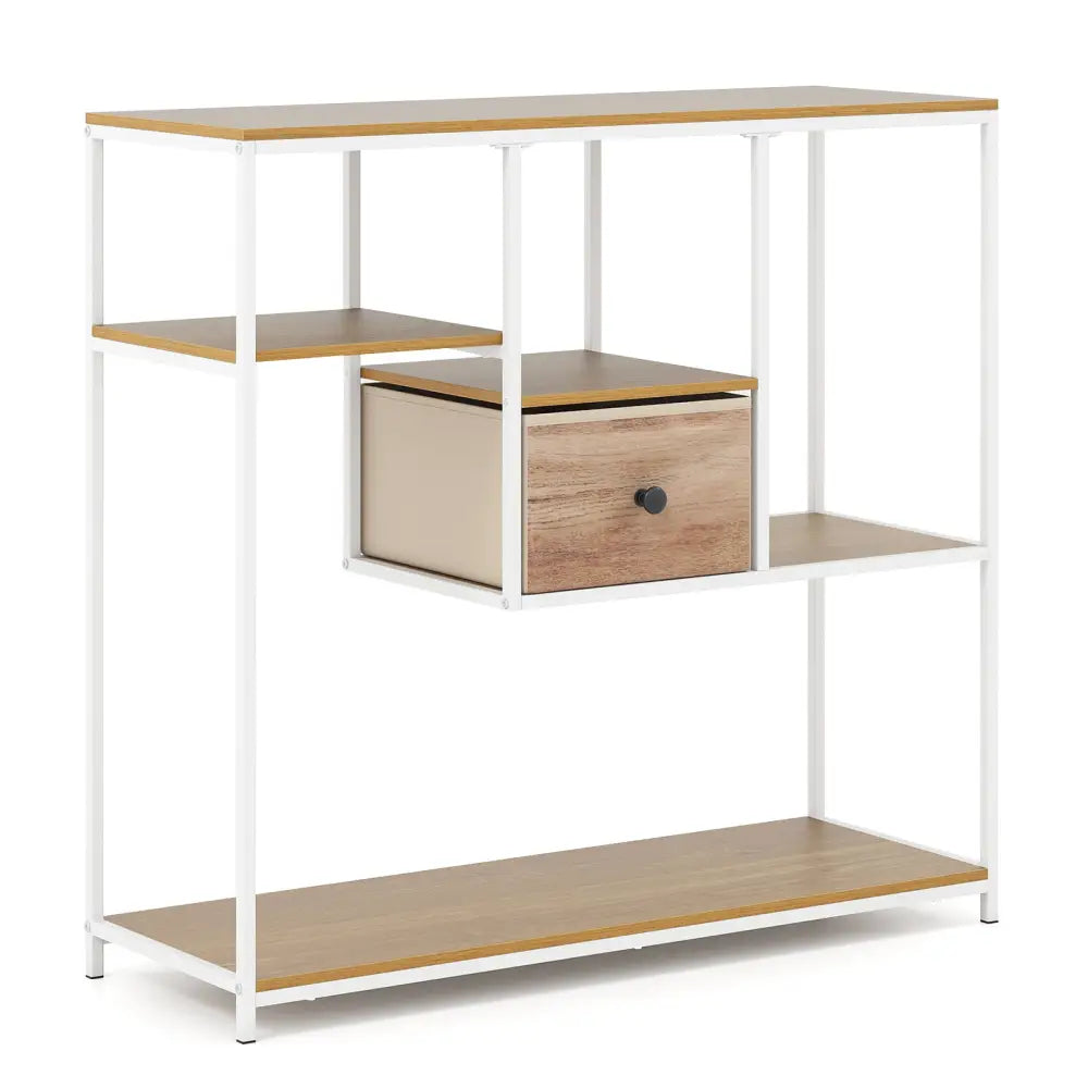 40 Inch Console Table Behind Sofa Couch with Storage-Natural - Natural - Console Tables