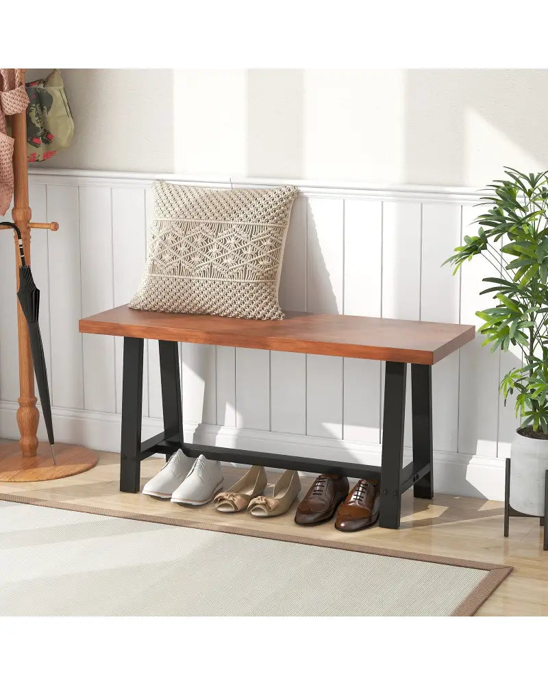 40 Inch Dining Bench 2 Person Entryway Shoe Bench with Metal Frame-40 inches - Shoe Racks & Storage Benches