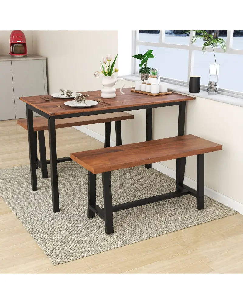 40 Inch Dining Bench 2 Person Entryway Shoe Bench with Metal Frame-40 inches - Shoe Racks & Storage Benches