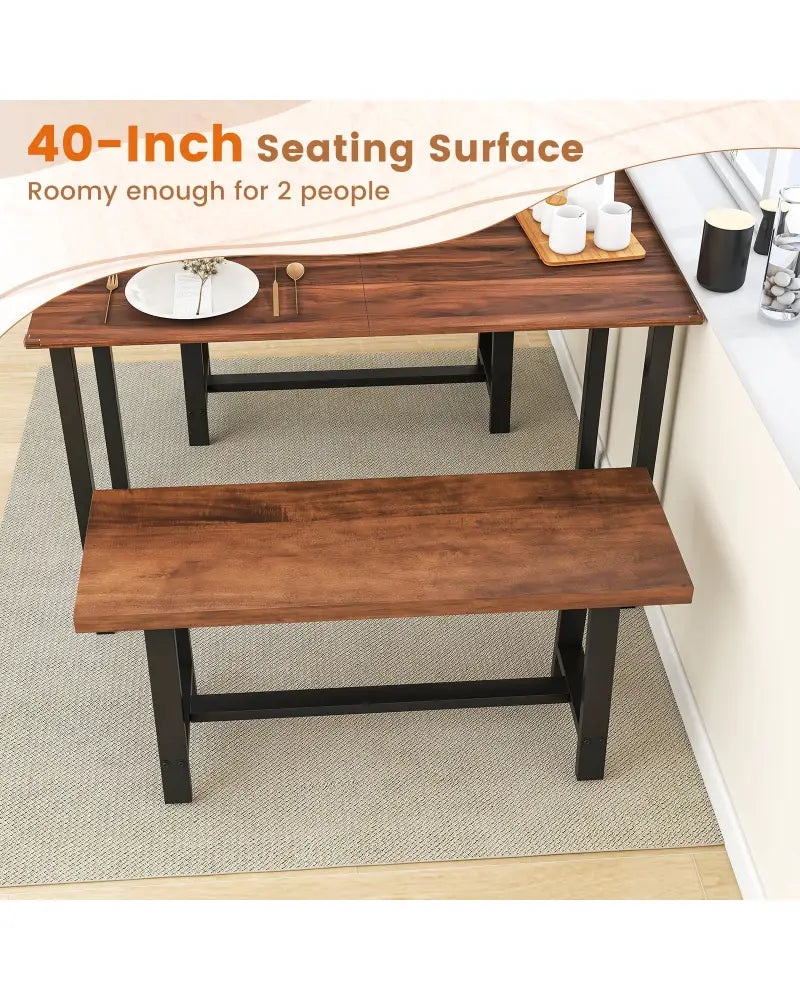 40 Inch Dining Bench 2 Person Entryway Shoe Bench with Metal Frame-40 inches - Shoe Racks & Storage Benches