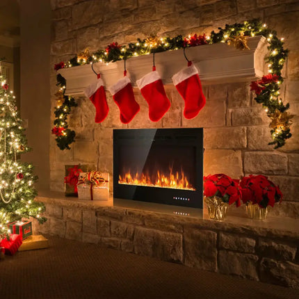 40-Inch Electric Fireplace Recessed with Thermostat Costway
