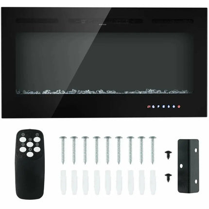 40-Inch Electric Fireplace Recessed with Thermostat Costway