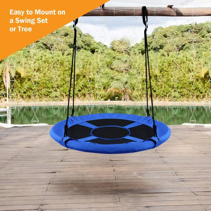 40 Inch Flying Saucer Tree Swing Indoor Outdoor Play Set-Blue - Blue - Swing & Playsets