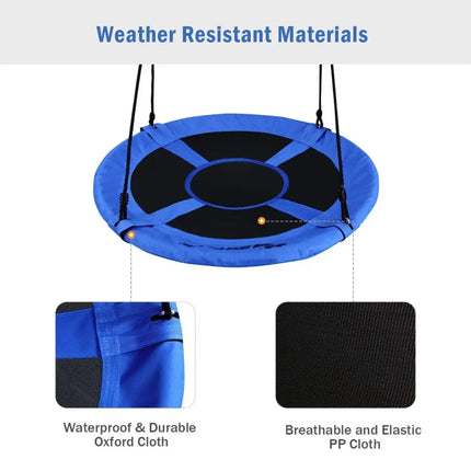 40 Inch Flying Saucer Tree Swing Indoor Outdoor Play Set-Blue - Blue - Swing & Playsets