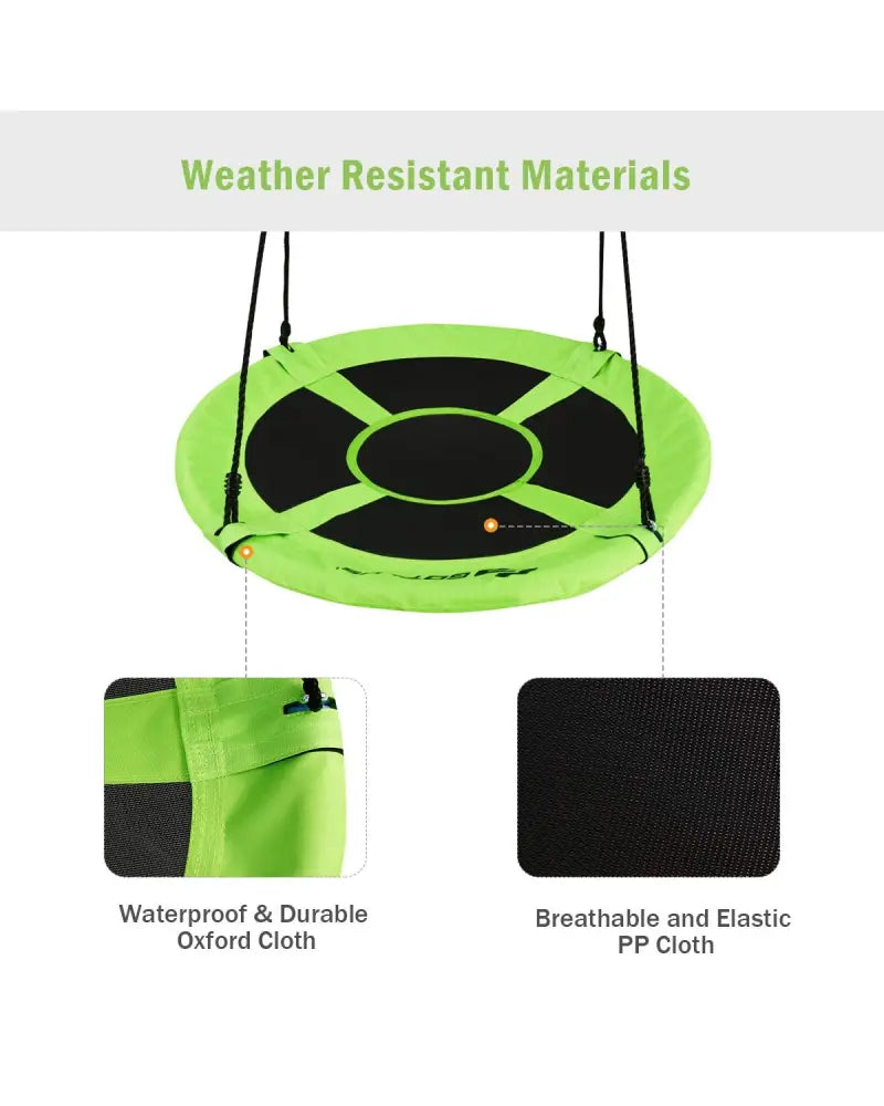 40 Inch Flying Saucer Tree Swing Indoor Outdoor Play Set-Green - Green - Swing & Playsets