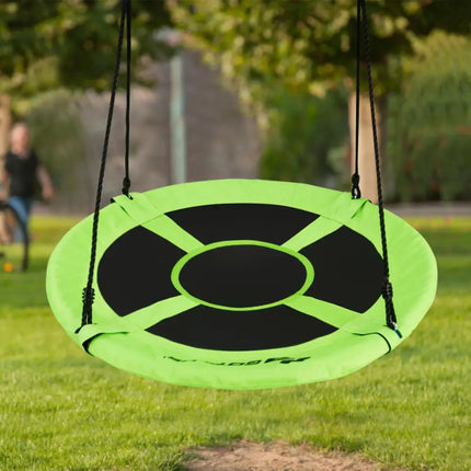 40 Inch Flying Saucer Tree Swing Indoor Outdoor Play Set-Green - Green - Swing & Playsets