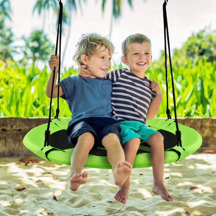 40 Inch Flying Saucer Tree Swing Indoor Outdoor Play Set-Green - Green - Swing & Playsets