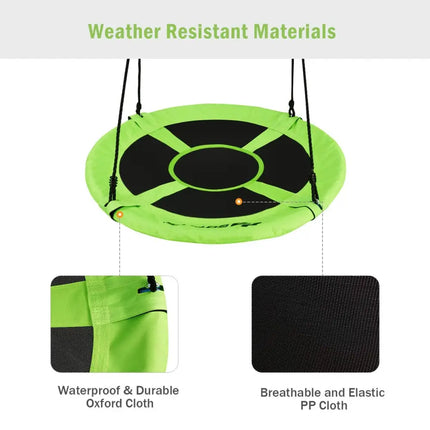 40 Inch Flying Saucer Tree Swing Indoor Outdoor Play Set-Green - Green - Swing & Playsets