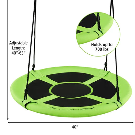 40 Inch Flying Saucer Tree Swing Indoor Outdoor Play Set-Green - Green - Swing & Playsets
