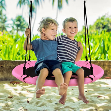 40 Inch Flying Saucer Tree Swing Indoor Outdoor Play Set-Pink - Pink - Swing & Playsets