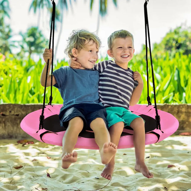 40 Inch Flying Saucer Tree Swing Indoor Outdoor Play Set-Pink - Pink - Swing & Playsets
