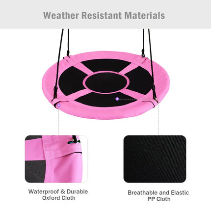 40 Inch Flying Saucer Tree Swing Indoor Outdoor Play Set-Pink - Pink - Swing & Playsets