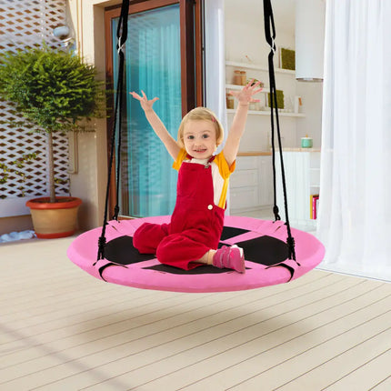 40 Inch Flying Saucer Tree Swing Indoor Outdoor Play Set-Pink - Pink - Swing & Playsets