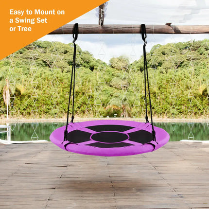 40 Inch Flying Saucer Tree Swing Indoor Outdoor Play Set-Purple - Purple - Swing & Playsets