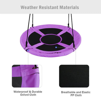 40 Inch Flying Saucer Tree Swing Indoor Outdoor Play Set-Purple - Purple - Swing & Playsets