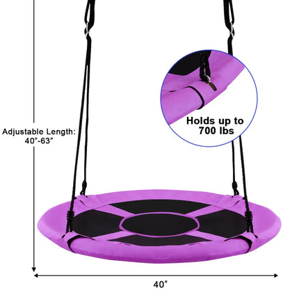 40 Inch Flying Saucer Tree Swing Indoor Outdoor Play Set-Purple - Purple - Swing & Playsets