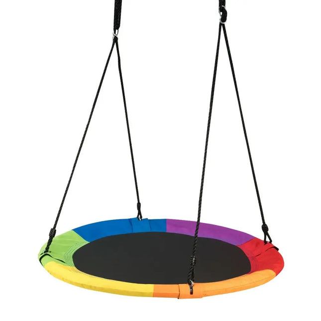 40 Inch Flying Saucer Tree Swing Outdoor Play for Kids - Multicolor - Swing & Playsets