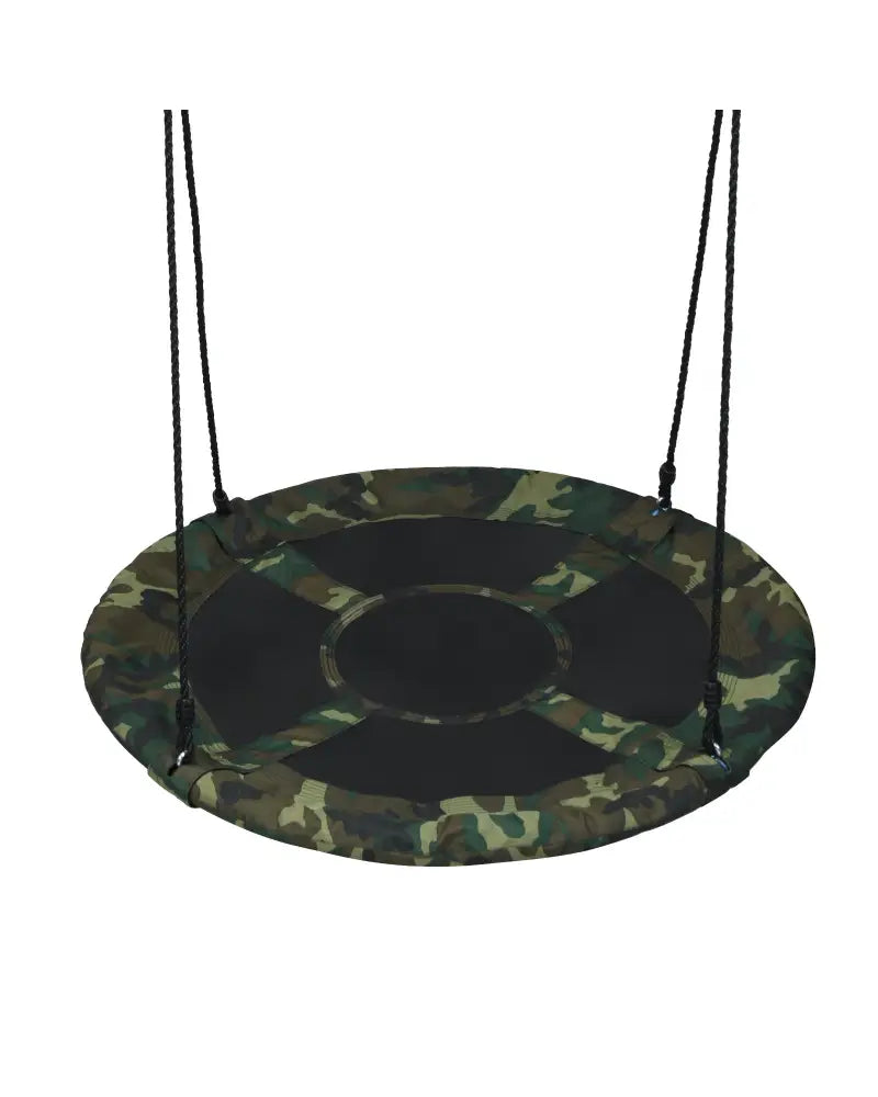 40 Inch Flying Saucer Tree Swing Outdoor Play Set with Adjustable Ropes Gift for Kids-Green - Green - Swing & Playsets