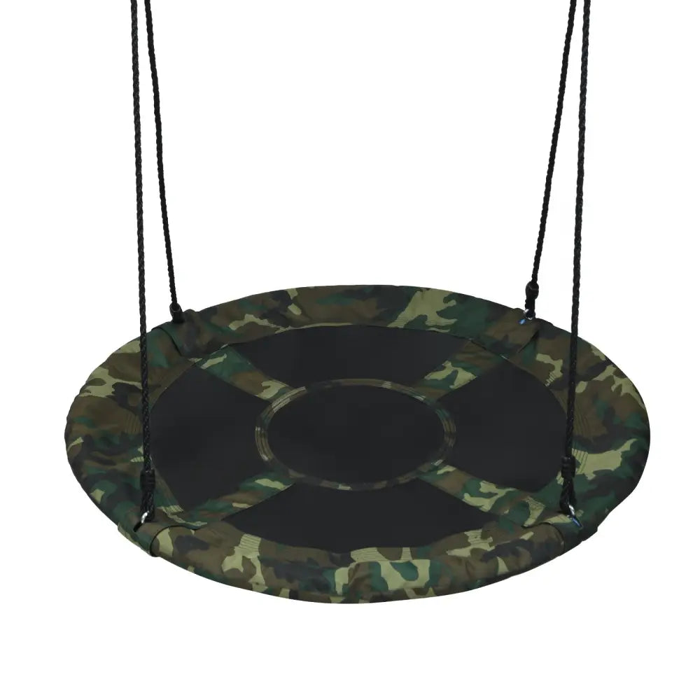 40 Inch Flying Saucer Tree Swing Outdoor Play Set with Adjustable Ropes Gift for Kids-Green - Green - Swing & Playsets