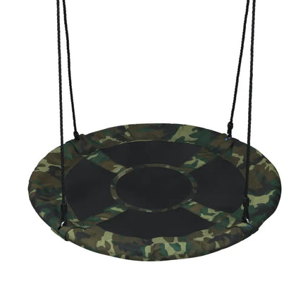 40 Inch Flying Saucer Tree Swing Outdoor Play Set with Adjustable Ropes Gift for Kids-Green - Green - Swing & Playsets