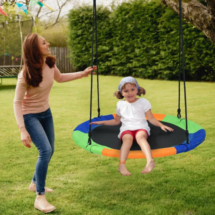 40-Inch Flying Saucer Tree Swing Outdoor Play Set with Easy Installation Process for Kids - Multicolor - Swing &