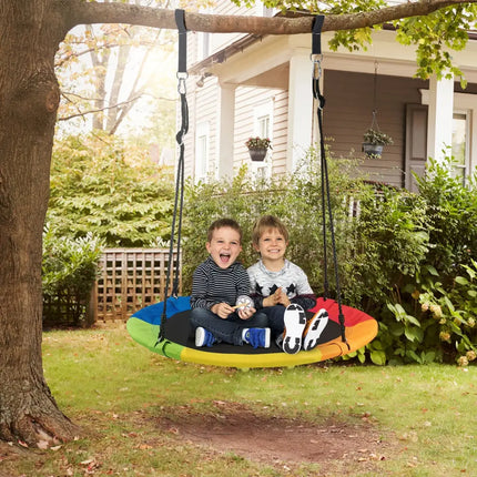 40-Inch Flying Saucer Tree Swing Outdoor Play Set with Easy Installation Process for Kids - Multicolor - Swing &