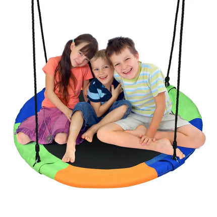 40-Inch Flying Saucer Tree Swing Outdoor Play Set with Easy Installation Process for Kids - Multicolor - Swing &