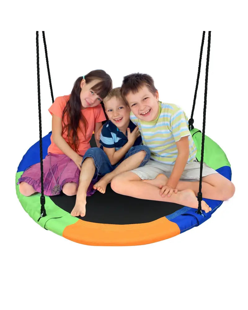 40-Inch Flying Saucer Tree Swing Outdoor Play Set with Easy Installation Process for Kids - Multicolor - Swing &