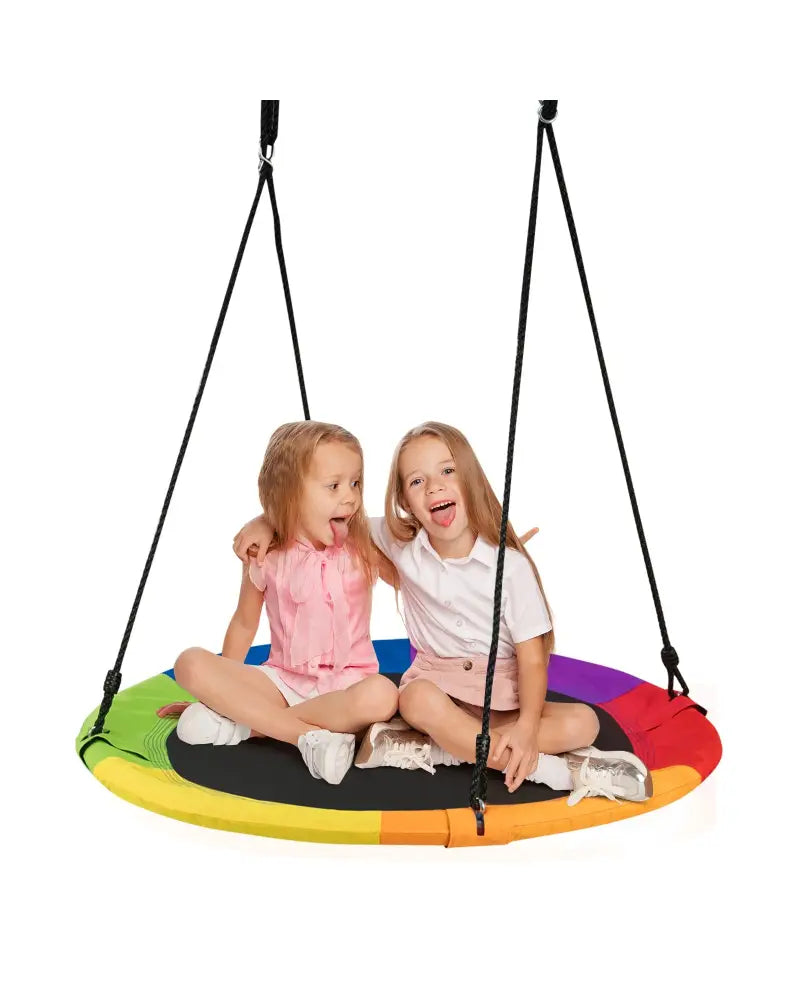 40-Inch Flying Saucer Tree Swing Outdoor Play Set with Easy Installation Process for Kids - Multicolor - Swing &