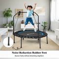 40 Inch Foldable Fitness Rebounder with Resistance Bands Adjustable Home-Blue - Blue - Trampolines