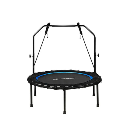 40 Inch Foldable Fitness Rebounder with Resistance Bands Adjustable Home-Blue - Blue - Trampolines