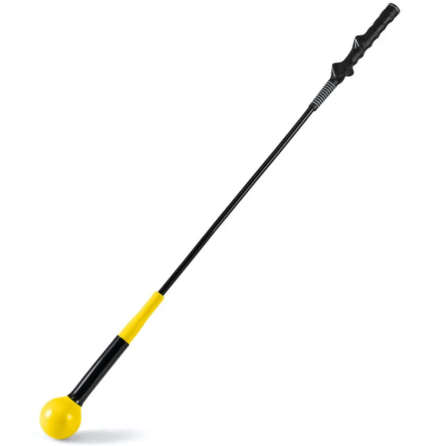 40 Inch Golf Swing Trainer Aid with Weighted Head for Grip Rhythm Balance-Yellow - Yellow - Golf