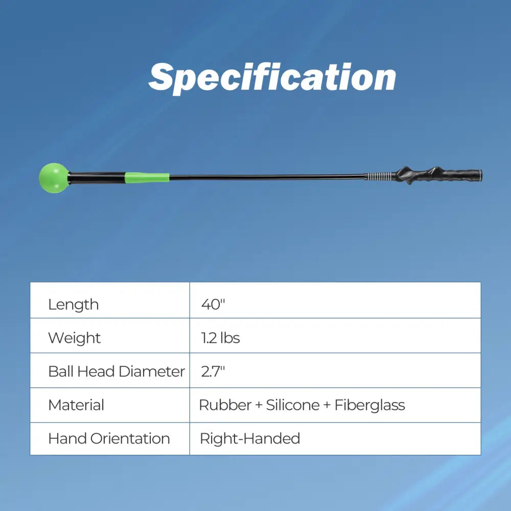 40 Inch Golf Swing Trainer Aid with Weighted Head for Grip Rhythm Balance-Green - Green - Golf