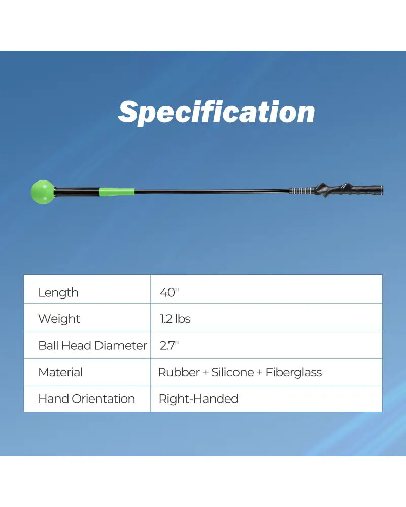 40 Inch Golf Swing Trainer Aid with Weighted Head for Grip Rhythm Balance-Green - Green - Golf