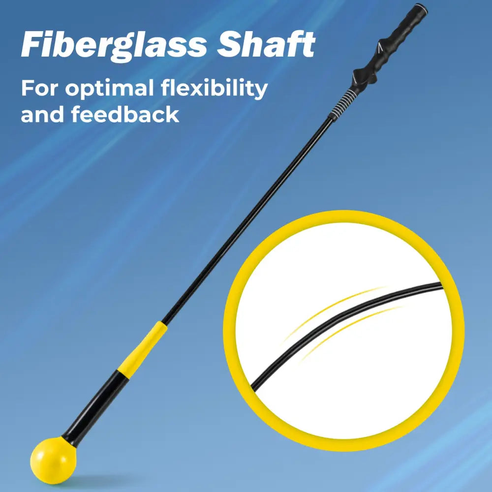 40 Inch Golf Swing Trainer Aid with Weighted Head for Grip Rhythm Balance-Yellow - Yellow - Golf