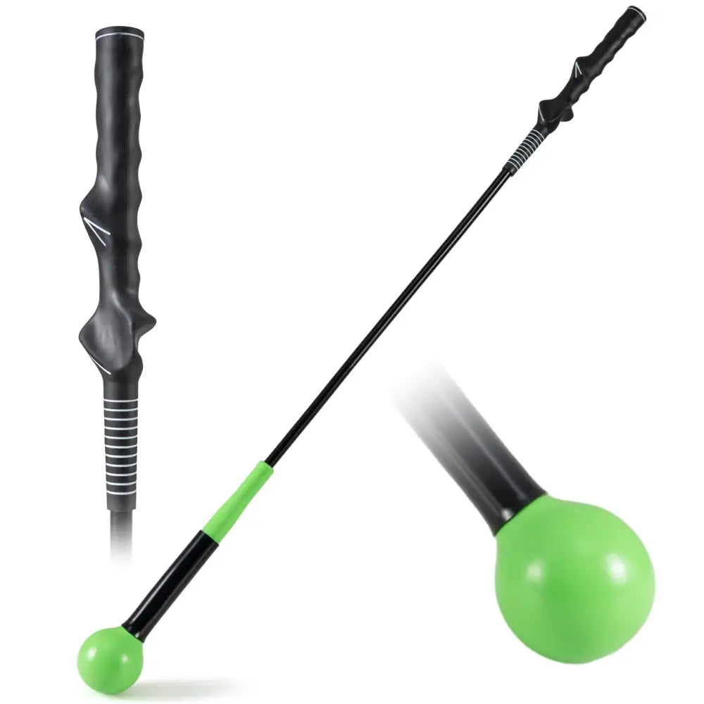 40 Inch Golf Swing Trainer Aid with Weighted Head for Grip Rhythm Balance-Green - Green - Golf
