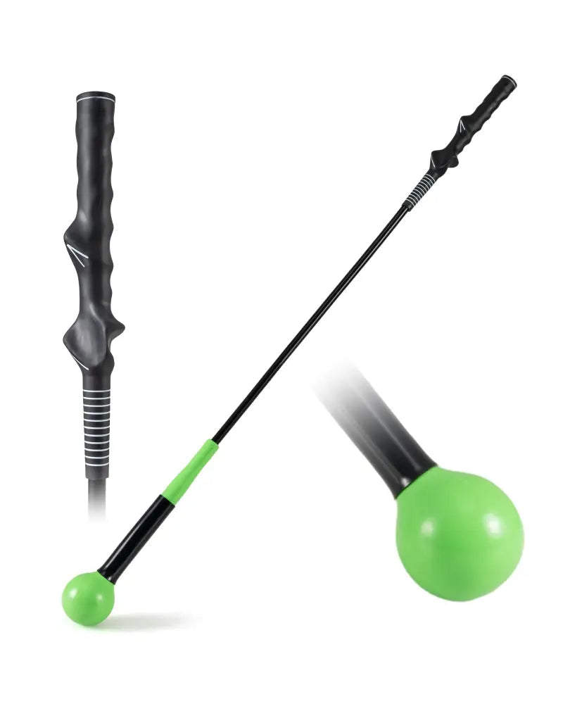 40 Inch Golf Swing Trainer Aid with Weighted Head for Grip Rhythm Balance-Green - Green - Golf