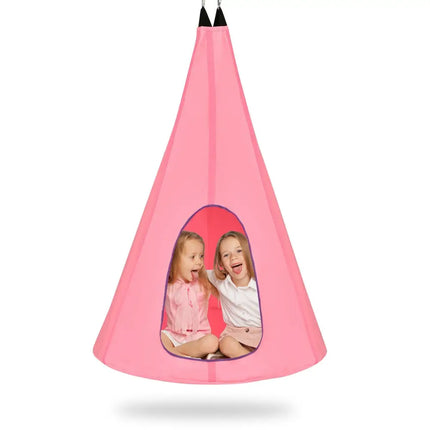40 Inch Kids Nest Swing Chair Hanging Hammock Seat for Indoor Outdoor-Pink - Pink - Swing & Playsets