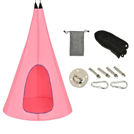 40 Inch Kids Nest Swing Chair Hanging Hammock Seat for Indoor Outdoor-Pink - Pink - Swing & Playsets