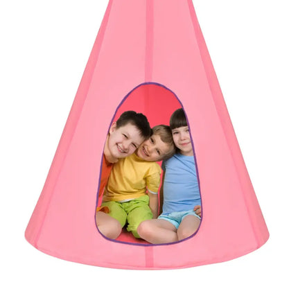40 Inch Kids Nest Swing Chair Hanging Hammock Seat for Indoor Outdoor-Pink - Pink - Swing & Playsets