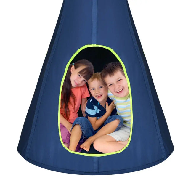 40 Inch Kids Nest Swing Chair Hanging Hammock Seat for Indoor Outdoor-Blue - Blue - Swing & Playsets