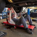 40 Inch Rolling Creeper Padded Mechanic Cart with Adjustable Backrest and Headrest-Red - Red - Garages