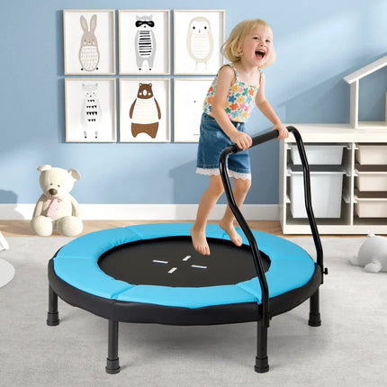 40 Inch Trampoline for Kids Indoor Outdoor Fitness Trampoline-Blue - Blue - Trampolines