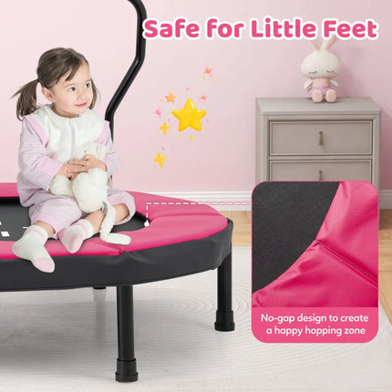 40 Inch Trampoline for Kids Indoor Outdoor Fitness Trampoline-Pink - Pink - Trampolines