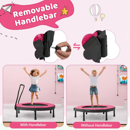 40 Inch Trampoline for Kids Indoor Outdoor Fitness Trampoline-Pink - Pink - Trampolines