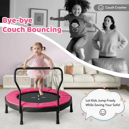 40 Inch Trampoline for Kids Indoor Outdoor Fitness Trampoline-Pink - Pink - Trampolines