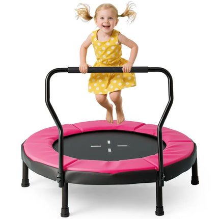 40 Inch Trampoline for Kids Indoor Outdoor Fitness Trampoline-Pink - Pink - Trampolines